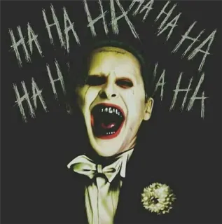 😂 f5be9caa Joker HA HA HA HA HA HA HA Джокер, злодей, комиксы, DC Comics, Готэм, Отряд Самоубийц whatsapp sticker