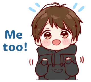 🥺 a1330a4a Me too! Hoạt hình, Dễ thương, Con trai, Biểu cảm, Cảm xúc, Đồng ý telegram sticker