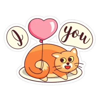❤ de99f8fc I 
 You kucing, cinta, hati, balon, imut, aku cinta kamu telegram sticker