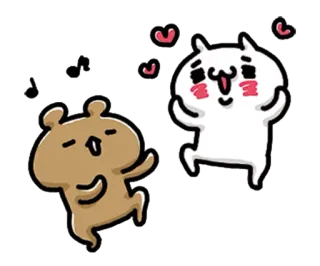 💞 1777cc59 mignon, dessin animé, animaux, danse, amour, kawaii telegram sticker