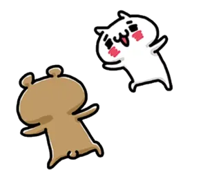 💞 8710aa55 dessin animé, ours, chat, mignon, autocollant, animal telegram sticker