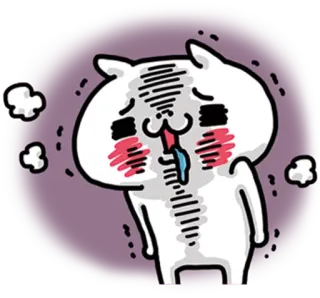 ❤️ 27a9bc8a cartoon, exhausted, sweating, cute, animal telegram sticker