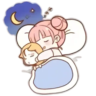 😴 bcfd67e5 slaap, slapen, schattig, cartoon, bedtijd, nacht telegram sticker