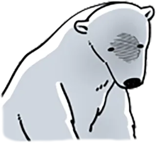 😞 4147b681 niedźwiedź polarny, zwierzę, dzika przyroda, arktyka, niedźwiedź, kreskówka telegram sticker