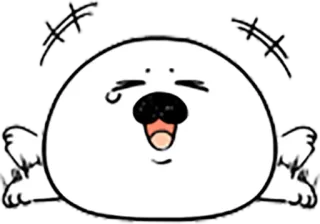 😂 cf578b37 Kreskówka, Biała plama, Szczęśliwy, Postać, Słodki telegram sticker