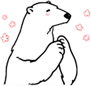 😘 e45b07b0 niedźwiedź polarny, słodki, kawaii, zwierzę, niedźwiedź, naklejka, błagalny telegram sticker