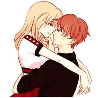 ❤️ bec35100 couple, romance, amour, animé, manga, câlin telegram sticker