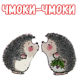 😘 52335add ЧМОКИ-ЧМОКИ ハリネズミ, キス, かわいい, 動物, 友情 telegram sticker
