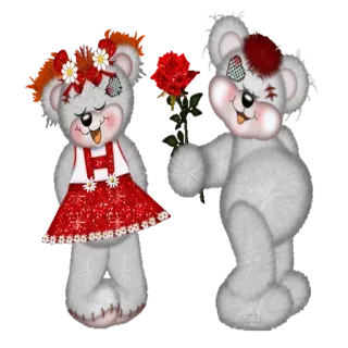 😍 09c2ab4a boneka beruang, kartun, imut, mawar, romansa, cinta telegram sticker