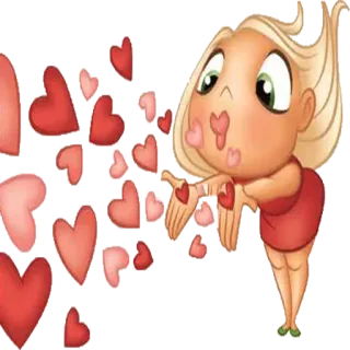 😍 dfa83bce hati, cinta, cium jauh, kartun, imut, gadis, kasih sayang telegram sticker
