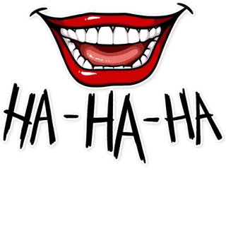 👹 863bc4ae HA-HA-HA tertawa, senyum, haha, bibir, kartun telegram sticker