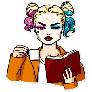 📕 f4831492 Harley Quinn HOW TO
A
VILLAIN harley quinn, penjahat, dc comics, komik, kartun, antihero, buku, cangkir telegram sticker