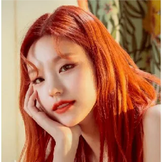 💥 76f0e4d6 mulher, cabelo ruivo, retrato, beleza, coreana, feminino, pessoa telegram sticker