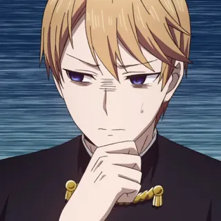 💛 ef1a572c Miyuki Shirogane Kaguya-sama: Love Is War Anime, Manga, Kaguya-sama, Miyuki Shirogane, Serio, Pensieroso telegram sticker