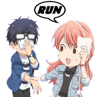 🏃‍♀️ 1656a842 RUN chạy, anime, manga, hoạt hình, vội, sợ telegram sticker