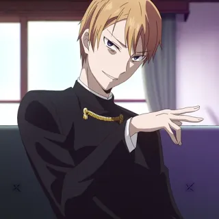 🙂 772e1617 Miyuki Shirogane Kaguya-sama: Love Is War 애니메이션, 캐릭터, 시로가네 미유키, 카구야 님은告らせたい, 러브 이즈 워, 능글, 앉아있는 whatsapp sticker