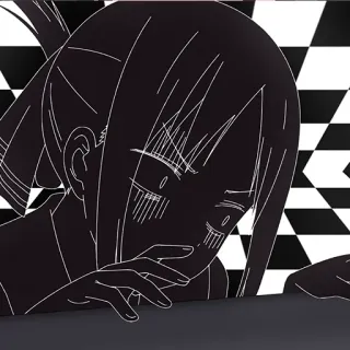 😱 ff14d7f4 애니메이션, 소녀, 만화, 흑백, 캐릭터 whatsapp sticker