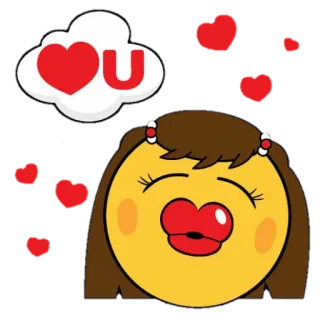 😘 2a8cfec4 ❤️U yêu, trái tim, biểu tượng cảm xúc, hôn, lãng mạn, lễ tình nhân telegram sticker