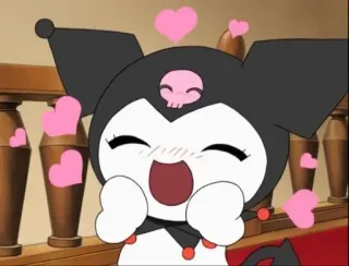 💕 e08a46f0 Kuromi Kuromi, Sanrio, desenho animado, fofo, corações, anime telegram sticker