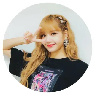 ❤️ 20968252 Lisa K-pop, cantante, Lisa, Blackpink, segno di pace, idol telegram sticker