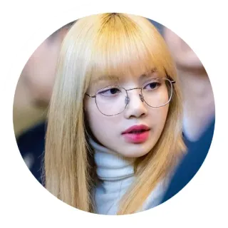 ❤️ befea180 Lisa persona, donna, bionda, occhiali, kpop, cantante telegram sticker