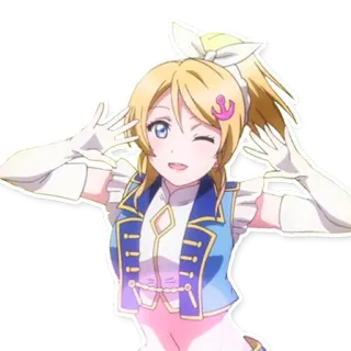 😉 1086018a Аниме, Девушка, Айдол, Милый, Светлые волосы telegram sticker