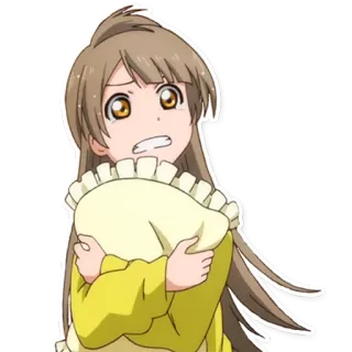 😦 61865a1f Kotori Minami Love Live! Аниме, Девушка, Персонаж, Милый, Эмоциональный, Плачущий, Объятия telegram sticker