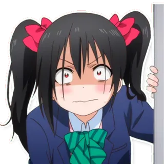 😵 7d9cd3d2 Yazawa Nico Love Live! аниме, девочка, мультфильм, Love Live!, Язава Нико, злая, раздраженная telegram sticker