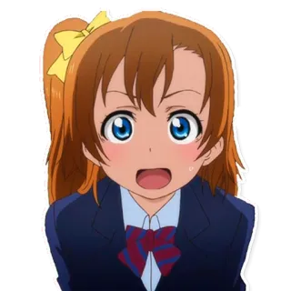 😳 e488678a Honoka Kosaka Love Live! Аниме, Девочка, Школьная форма, Honoka Kosaka, Love Live telegram sticker