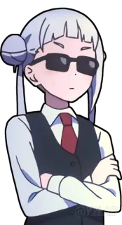 😎 2de5fcf9 Anime, Personaggio, Occhiali, Serio, Figo telegram sticker