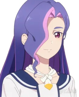 😊 34f77430 @12iAB Anime, Ragazza, Personaggio, Capelli viola, Capelli lunghi, Uniforme scolastica telegram sticker