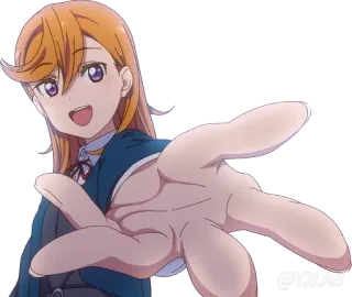 🫴 40c6bbc1 @Y2LAB ragazza anime, cartone animato, sorridente, ragazza, allegra telegram sticker