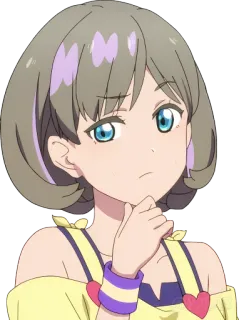 🤔 46a3ac09 Anime, Ragazza, Cartone animato, Personaggio, Pensieroso, Carino telegram sticker