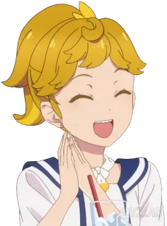 😄 5a9e65fc anime, ragazza, cartone animato, personaggio, sorridente, felice telegram sticker