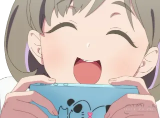 😆 a3354669 anime, ragazza, sorridente, gioco, felice telegram sticker