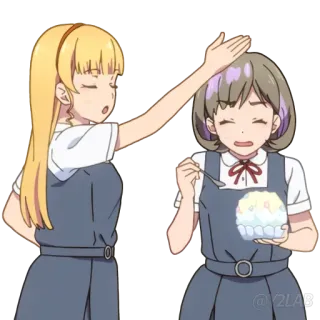 🏏 b758c8ad Anime, Ragazze, Amici, Carino, Uniforme scolastica, Pacca sulla testa, Granita telegram sticker