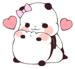❤ 306ec94a Panda, Süß, Herz, Tier, Kawaii whatsapp sticker