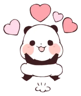 ❤ 60f83ed4 Panda, Herzen, Süß, Tier, Kawaii whatsapp sticker