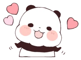 😍 d76a354d Panda, Süß, Herzen, Tier, Cartoon whatsapp sticker