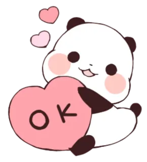 👍 e644be8a OK Panda, Niedlich, Herz, Ok, Kawaii, Tier whatsapp sticker