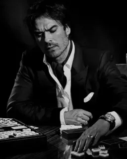 © 5782a1e4 uomo, abito, bianco e nero, ritratto, maschio, serio whatsapp sticker