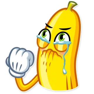 😢 75748a8b banana, desenho animado, chorando, fruta, triste telegram sticker