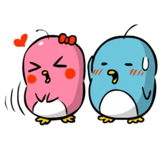 😆 04ec1df4 süß, Vögel, Liebe, Paar, rosa, blau telegram sticker