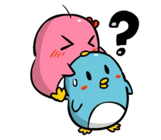❓ 25f230f9 süß, Cartoon, Frage, Pinguin, Blob telegram sticker