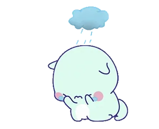 🥹 3b8a5aa8 sad, cloud, crying, cartoon, kawaii, rain, sadness telegram sticker