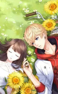 ♥️ 32ff88f8 Аниме, Пара, Подсолнухи, Романтика, Милый telegram sticker