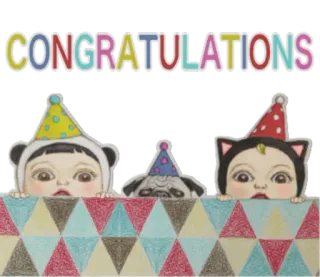 👻 60bbf5ca CONGRATULATIONS 恭喜, 派对, 动物, 庆祝, 节日 telegram sticker