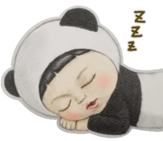 👻 680ae32f ZZZ 睡觉, 熊猫, 可爱, 动物, 午睡, 困, 放松 telegram sticker