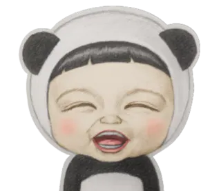 👻 ea17cd70 熊猫, 可爱, 微笑, 儿童, 卡通 telegram sticker