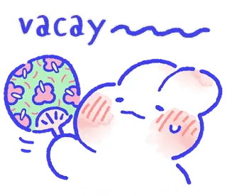 🍹 01289a63 vacay~ 假期, 粉丝, 云, 放松, 可爱, 卡哇伊, 节日 telegram sticker